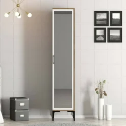 Armadio noce e bianco slim 40x201h cm - Asfodelo