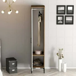 Armadio noce e bianco slim 40x201h cm - Asfodelo