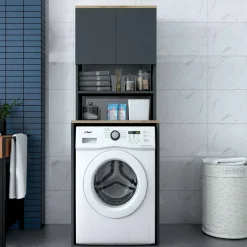 Armadio noce e nero multiuso 65x183h cm - Fiamma