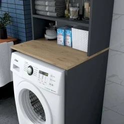 Armadio noce e nero multiuso 65x183h cm - Fiamma