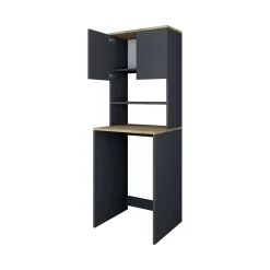 Armadio noce e nero multiuso 65x183h cm - Fiamma