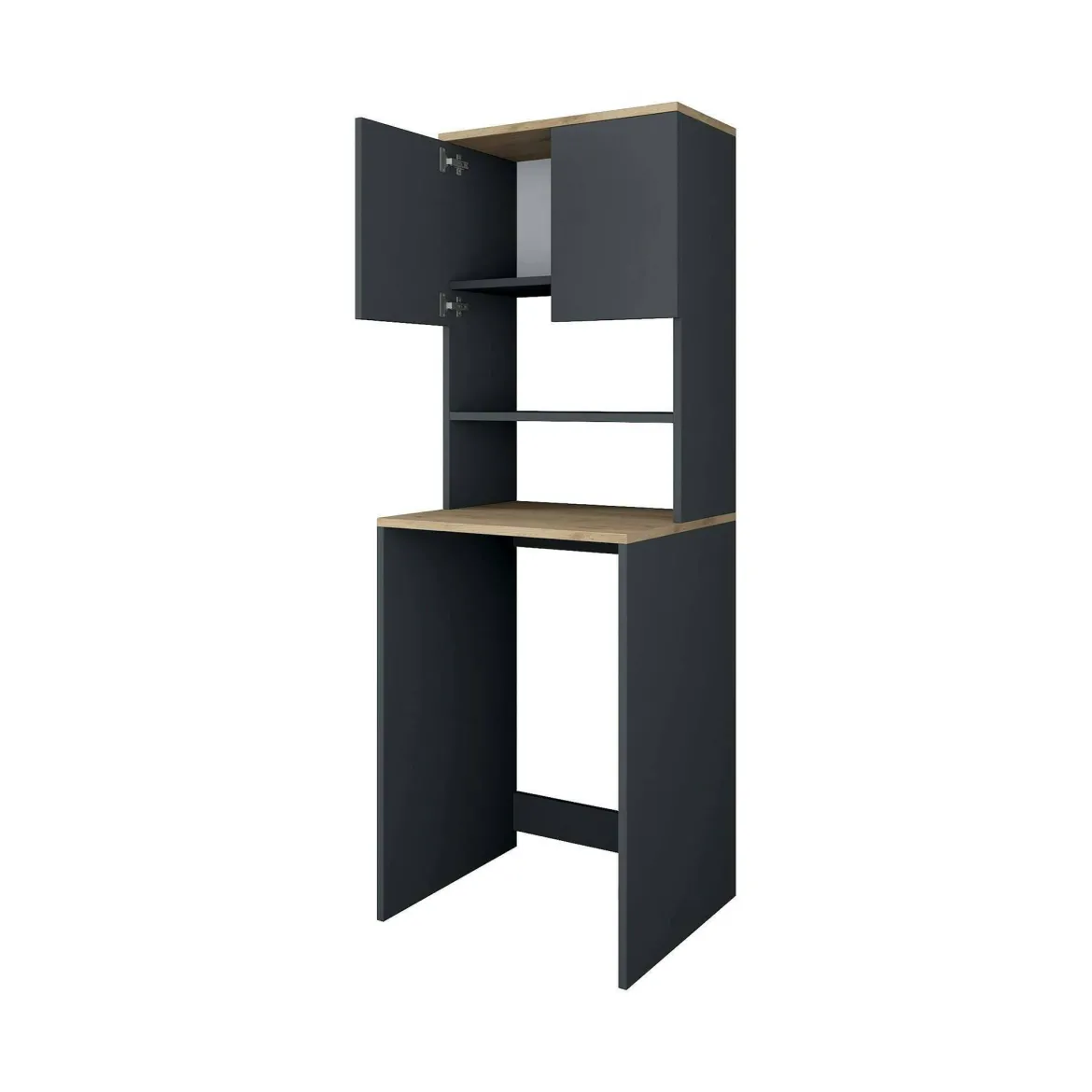 Armadio noce e nero multiuso 65x183h cm - Fiamma