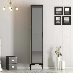 Armadio noce e nero slim 40x201h cm - Asfodelo