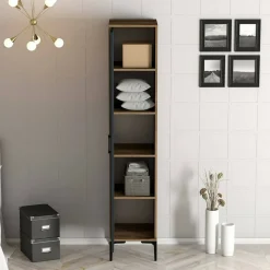 Armadio noce e nero slim 40x201h cm - Asfodelo
