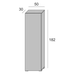 Armadio olmo 1 anta 50x182h cm - Abuela