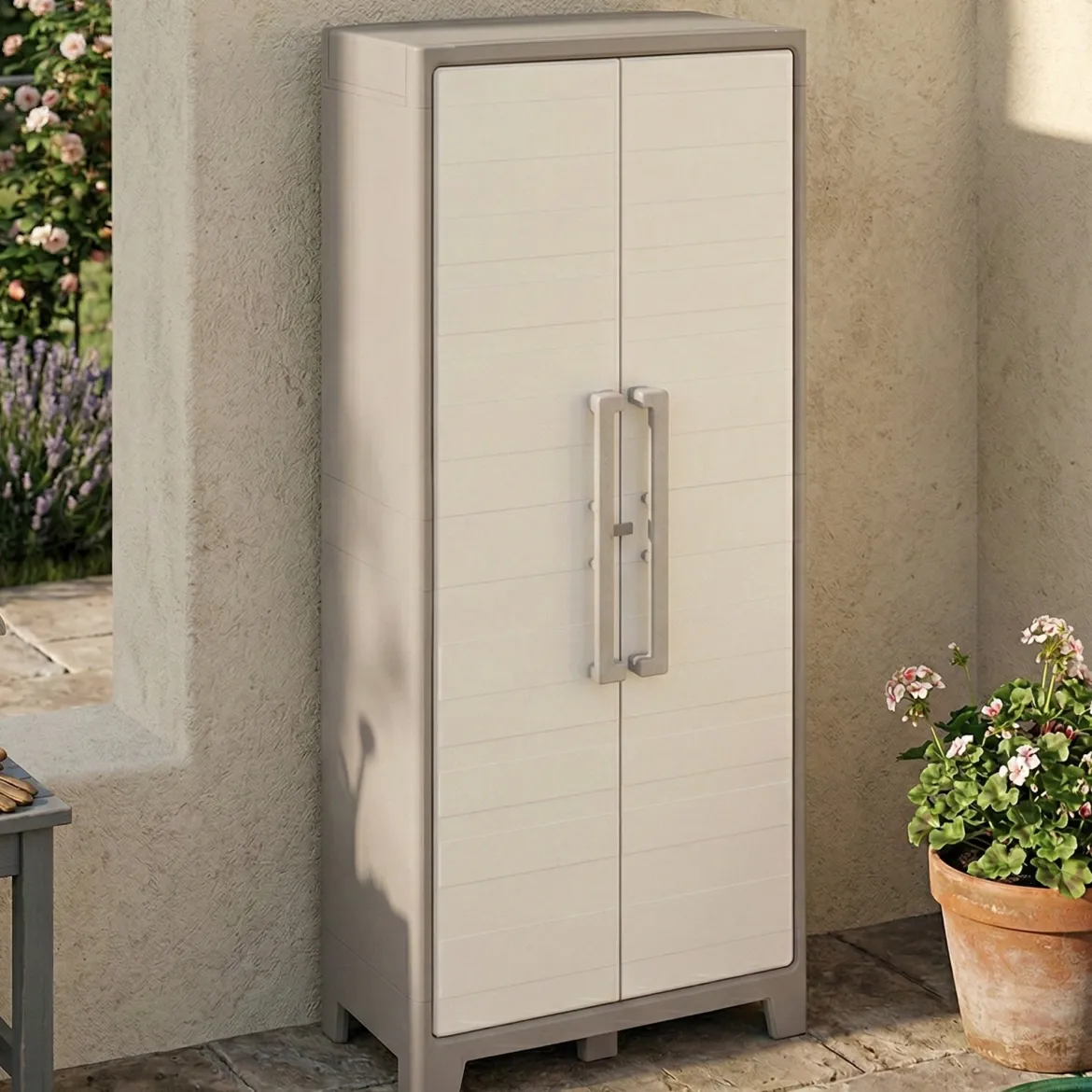 Armadio outdoor alto sabbia 80x182h cm - Grimsby