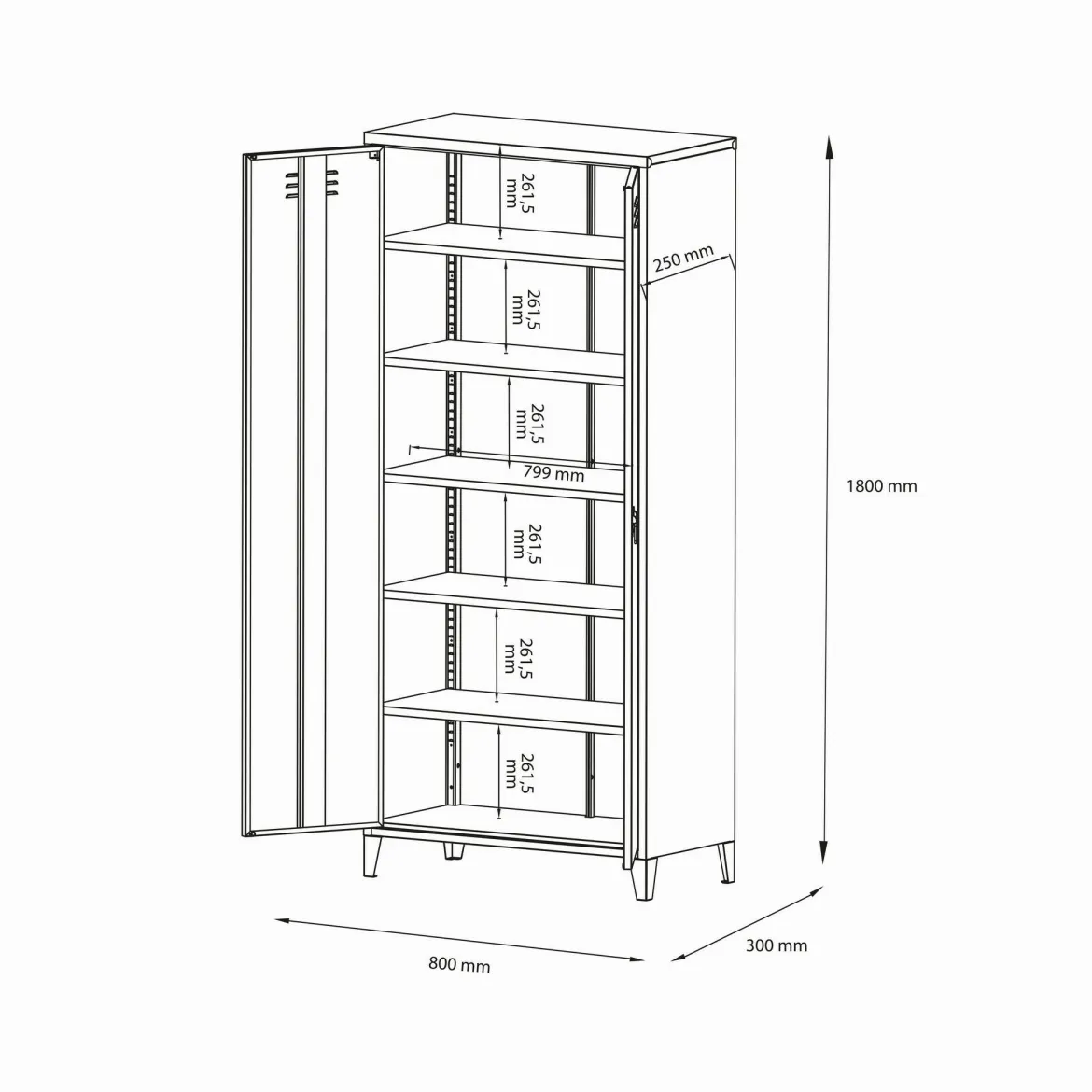Armadio panna ante battenti 80x180h cm - Pezzaze