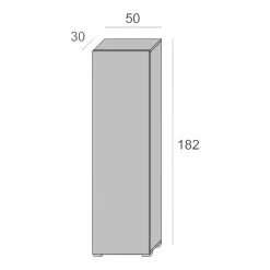 Armadio rovere 1 anta 50x182h cm - Abuela