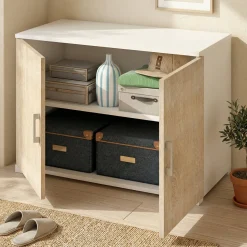 Armadio rovere e bianco 2 ante 90x66h cm - Serafinito