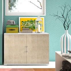 Armadio rovere e bianco 2 ante 90x66h cm - Serafinito