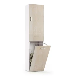 Armadio rovere e bianco con cassetto 45x195h cm - Aryanne