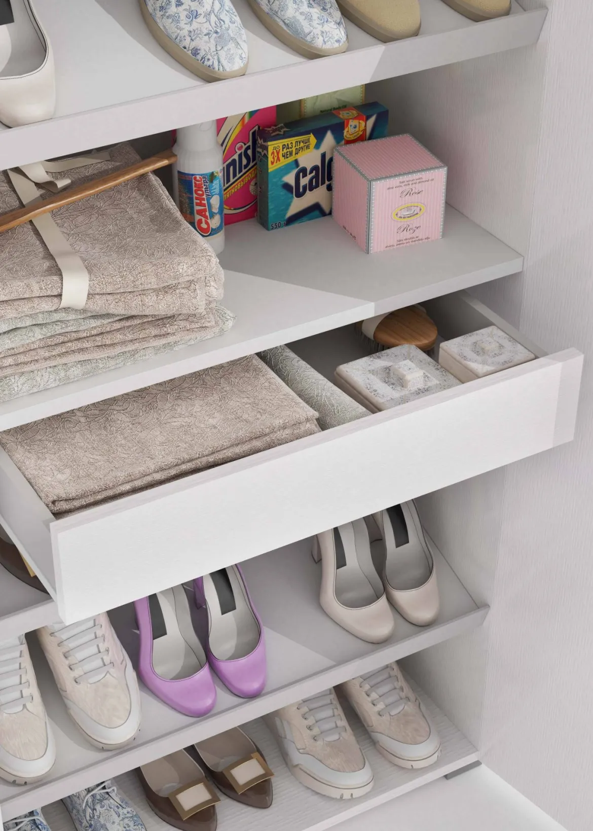 Armadio rovere e bianco con cassetto 72x195h cm - Angy