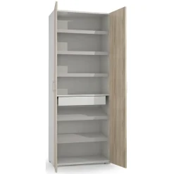 Armadio rovere e bianco con cassetto 72x195h cm - Angy