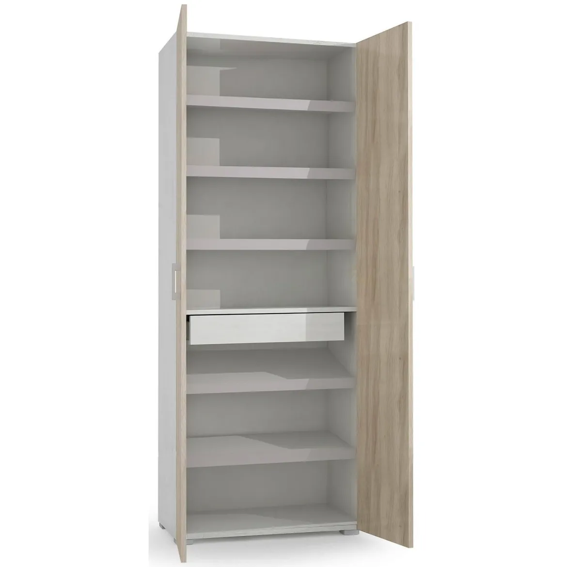 Armadio rovere e bianco con cassetto 72x195h cm - Angy