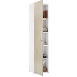 Armadio rovere e bianco stretto 45x195h cm - Aloise