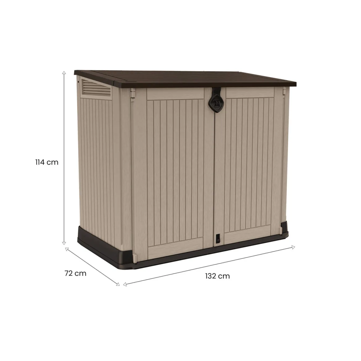 Armadio terrazzo 2 ante beige 132x113h cm - Gander