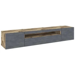 Base TV acero e ardesia 200x40x37h cm 3 ante - Amore