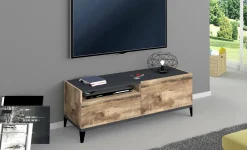 Base TV acero e ardesia 120x40x47h cm in legno - Atris