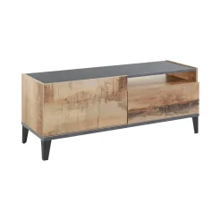 Base TV acero e ardesia 120x40x47h cm in legno - Atris