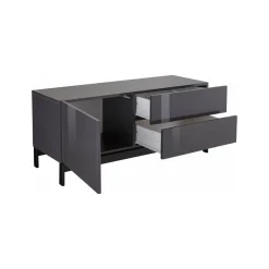 Base TV antracite lucido 110x40x47h cm in legno - Azad