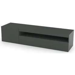 Base TV antracite lucido 150x40x37h cm 2 ante - Acrilya