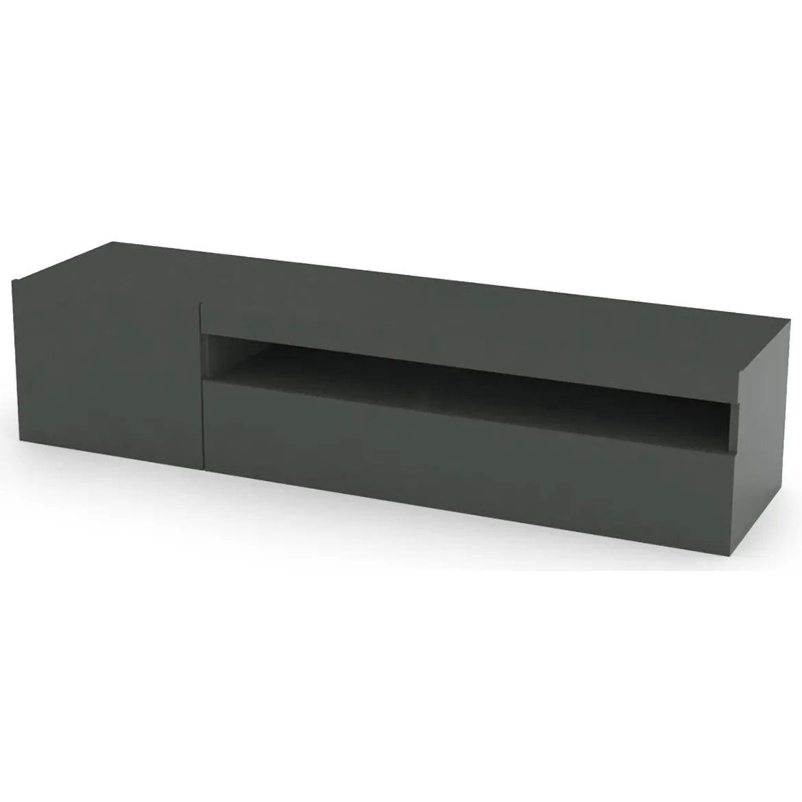 Base TV antracite lucido 150x40x37h cm 2 ante - Acrilya