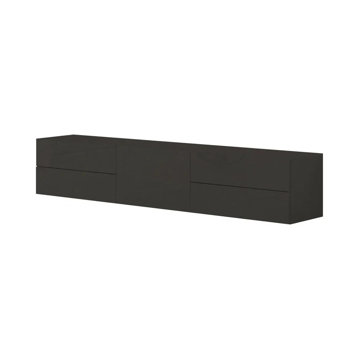Base TV antracite lucido 200x40x37h cm 3 ante - Amore