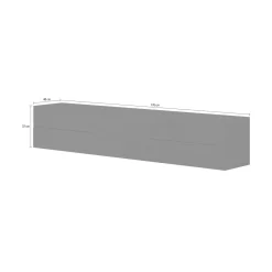 Base TV antracite lucido 200x40x37h cm 3 ante - Amore