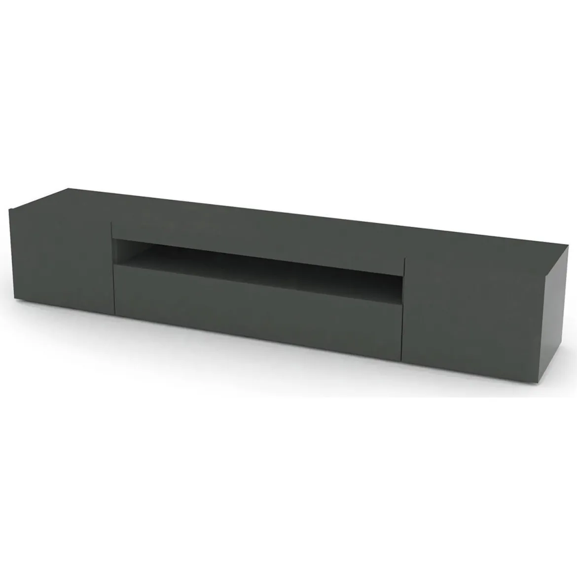 Base TV antracite lucido 200x40x37h cm 3 ante - Amore