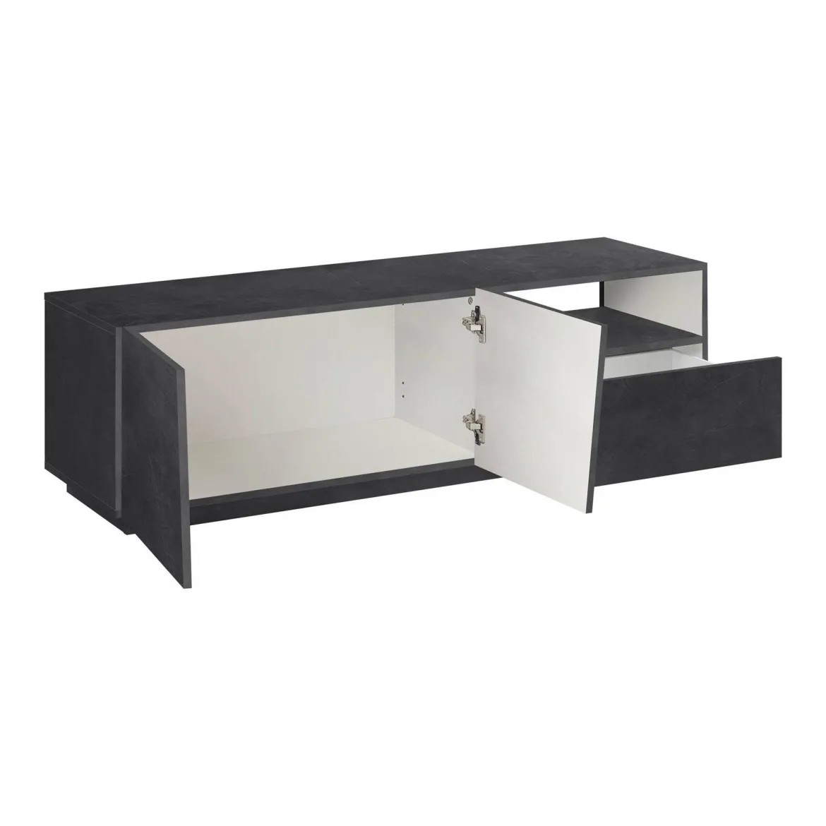 Base TV ardesia 150x43x46h cm 2 ante e 1 cassetto - Aiace