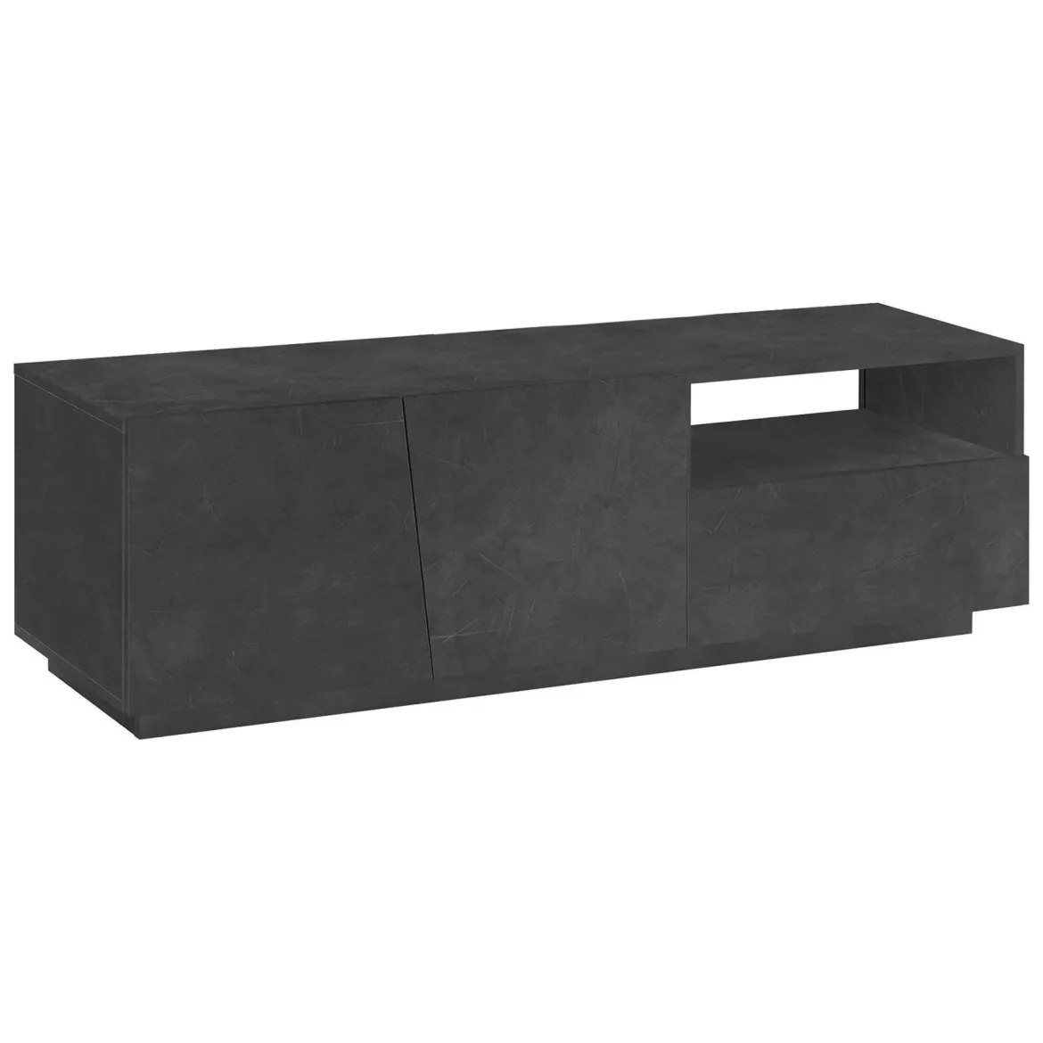 Base TV ardesia 150x43x46h cm 2 ante e 1 cassetto - Aiace
