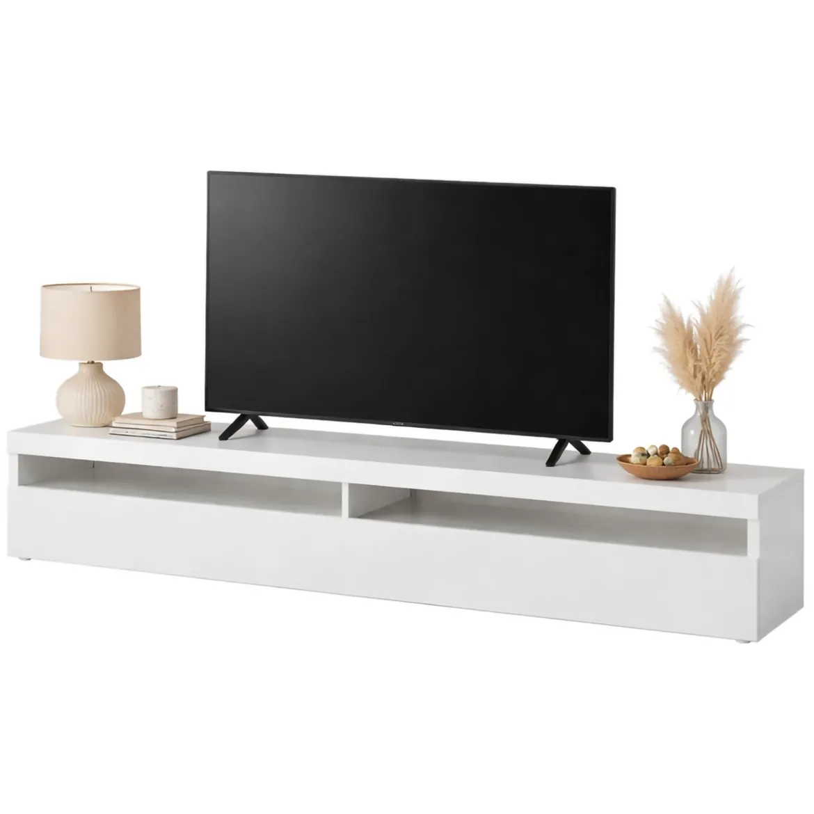 Base TV ardesia 200x45x36h cm 2 ante in legno - Akon