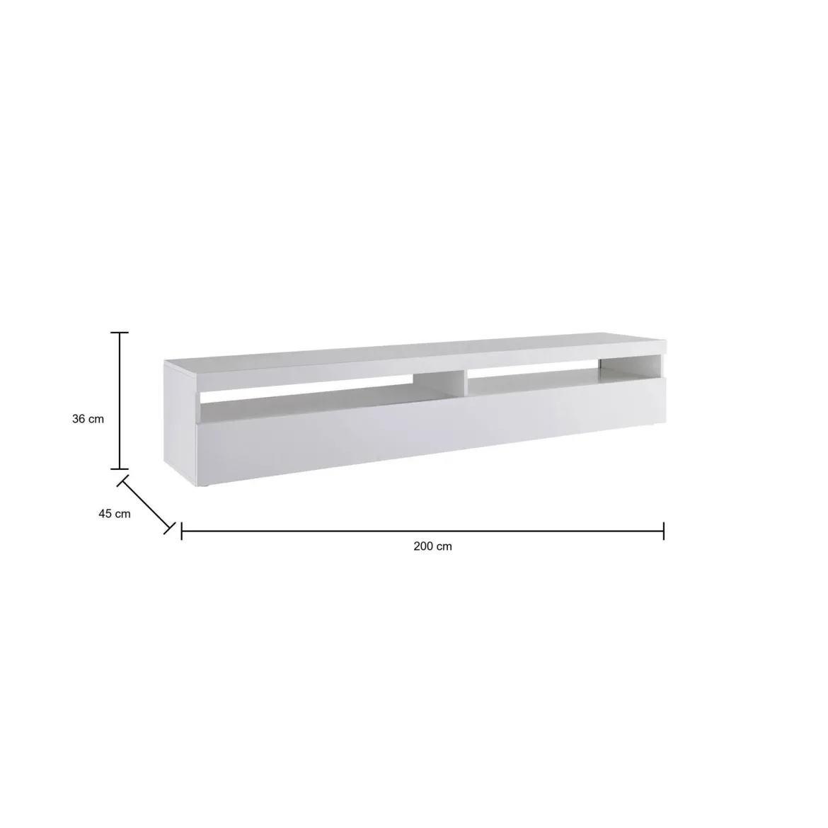 Base TV ardesia 200x45x36h cm 2 ante in legno - Akon