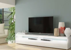 Base TV ardesia 200x45x36h cm 2 ante in legno - Akon