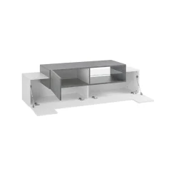 Base TV bianco lucido,cemento 200x45x52h cm 3 ante - Arold