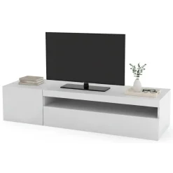 Base TV bianco lucido 150x40x37h cm 2 ante - Ardy