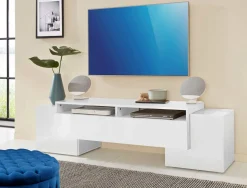 Base TV bianco lucido 170x45x45h cm 3 ante - Abele