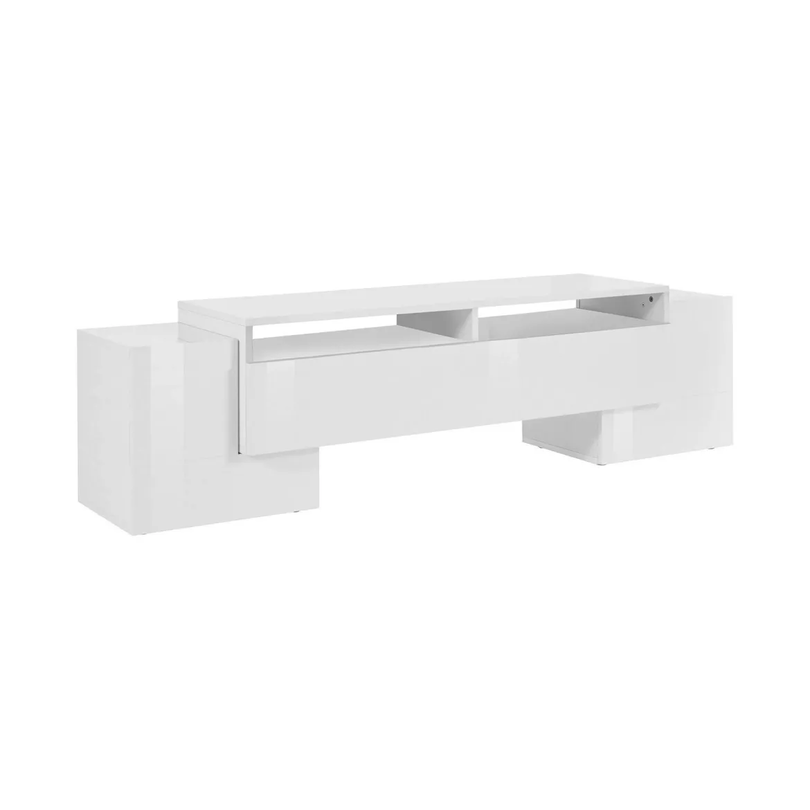 Base TV bianco lucido 170x45x45h cm 3 ante - Abele