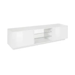 Base TV bianco lucido 180x41x46h cm 2 ante - Lola