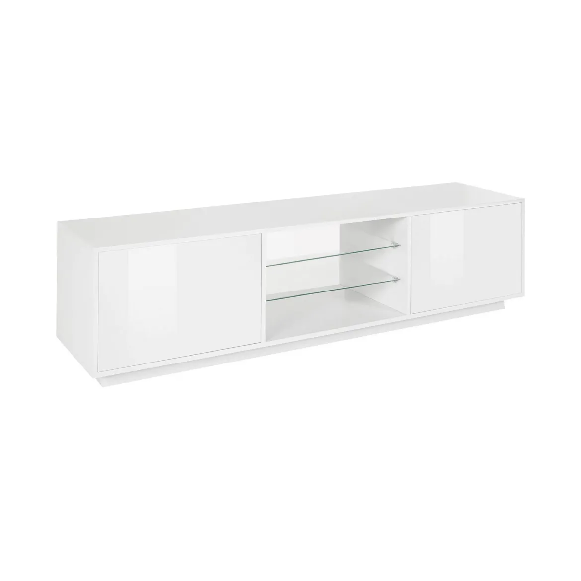 Base TV bianco lucido 180x41x46h cm 2 ante - Lola
