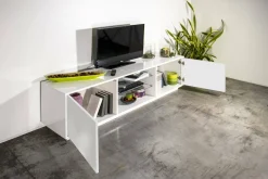 Base TV bianco lucido 180x41x46h cm 2 ante - Lola