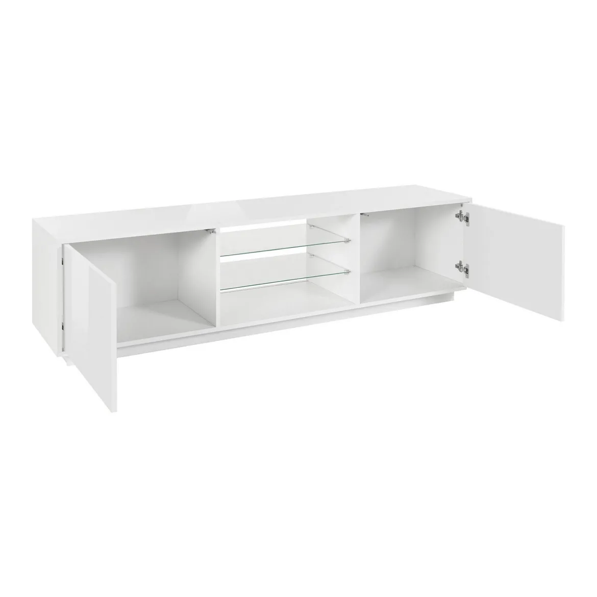 Base TV bianco lucido 180x41x46h cm 2 ante - Lola
