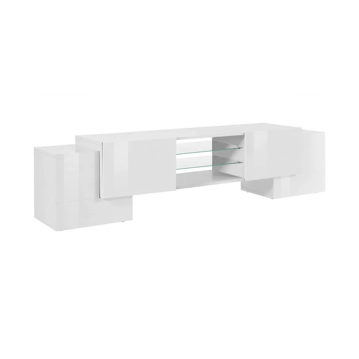 Base TV bianco lucido 190x45x45h cm 4 ante - Arancione
