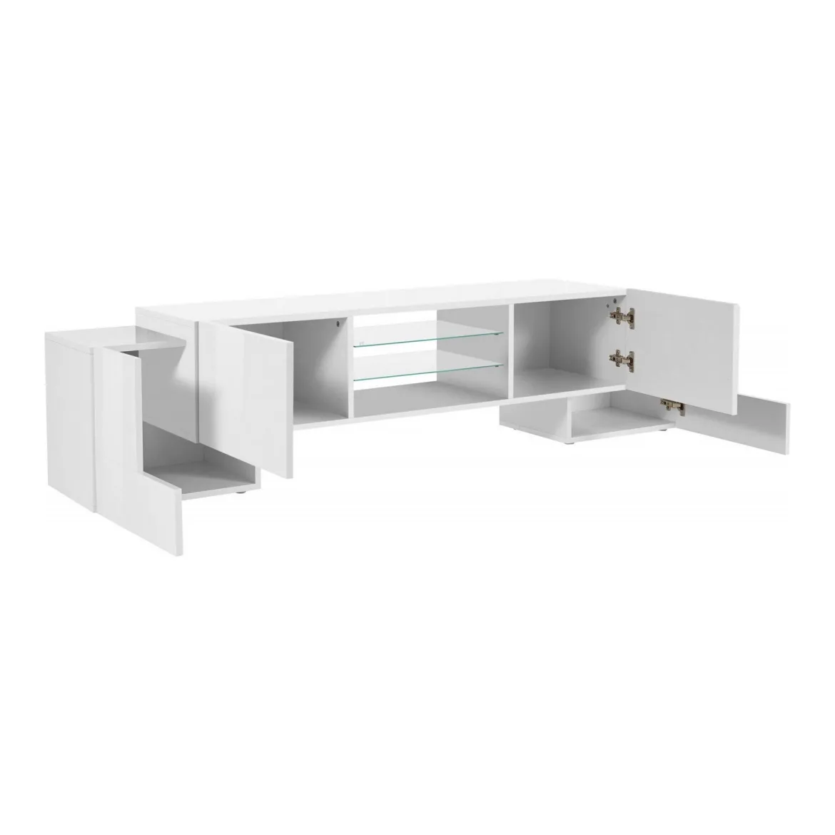 Base TV bianco lucido 190x45x45h cm 4 ante - Arancione