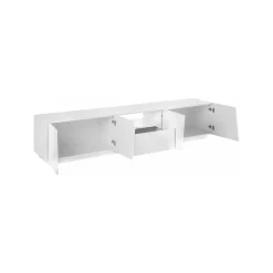 Base TV bianco lucido 220x43x46h cm 4 ante e 1 cassetto - Azzurras