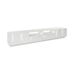 Base TV bianco lucido 260x41x46h cm 4 ante e 2 cassetti - Albak