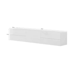 Base TV bianco lucido 170x40x35h cm in legno - Ariad