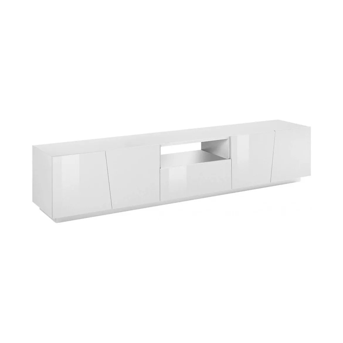 Base TV bianco lucido 220x43x46h cm in legno - Azzurras