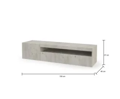 Base TV cemento 150x40x37h cm 2 ante - Ardy