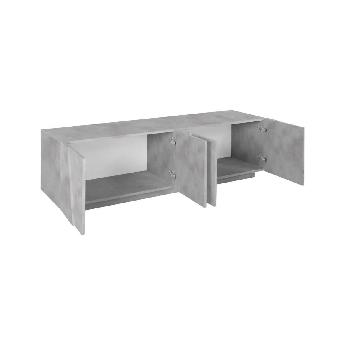 Base TV cemento 162x44x46h cm 4 ante e 1 cassetto - Acix